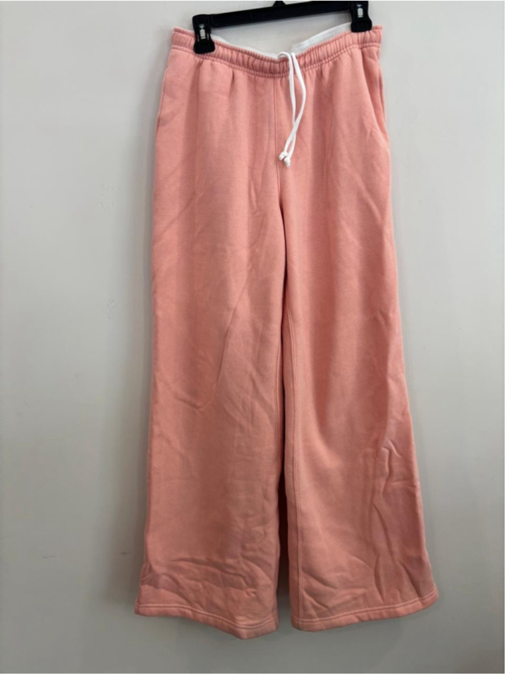 Wild Fable Pink Wide Leg Sweatpants Cozy Fleece Drawstring Lounge Pants M #S03